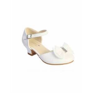 NEW TIP TOP KIDS girls' double bow patent heel in white